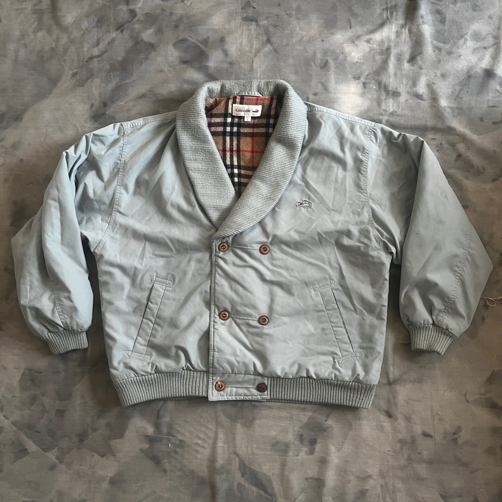 Vintage Crocodile Double Breasted Bomber Jacket